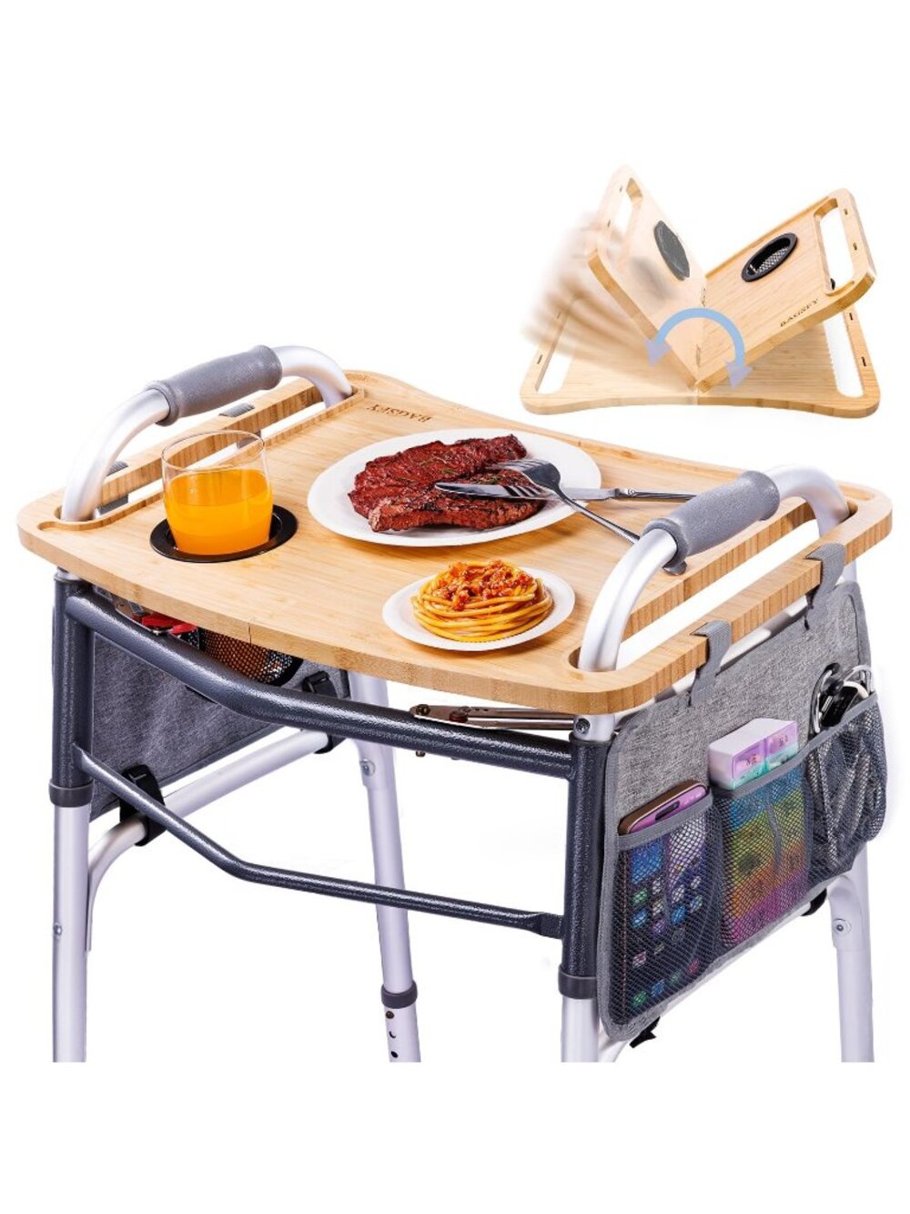 BAGSFY Walker Tray with Cup Holder for Seniors